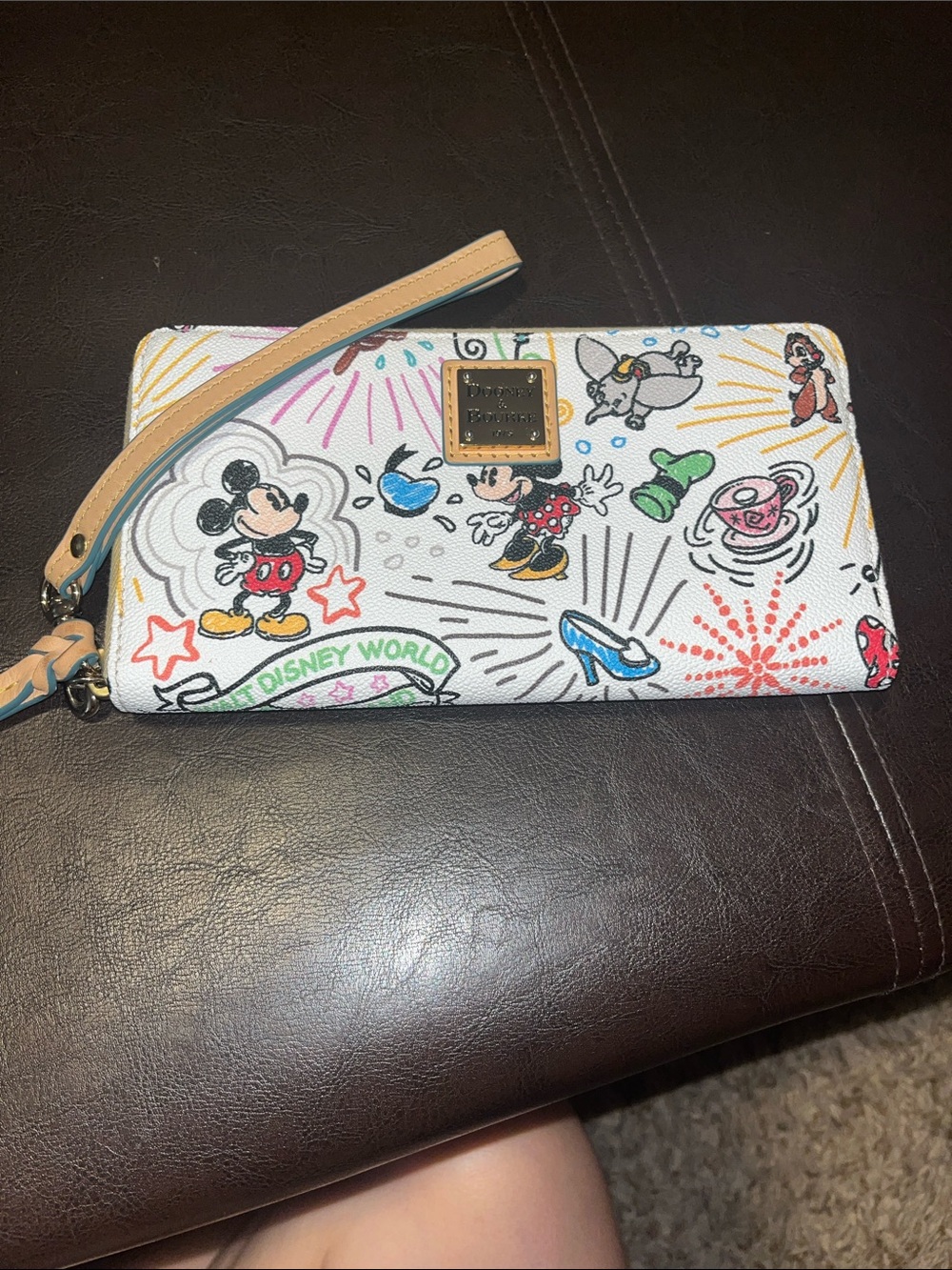 Dooney & Bourke White Disney Character Zip Wristlet